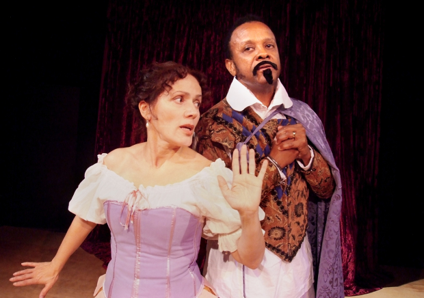 Nicola Bertram as Desdemona/Ellen Tree and Paul Outlaw as Othello/Ira Aldridge in the west coast premiere of Red Velvet.