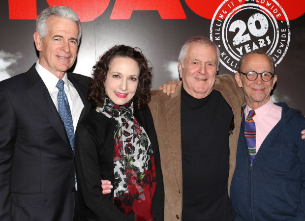 Chicago composer John Kander (second from right) reunites with his cast members James Naughton, Bebe Neuwirth, and Joel Grey.