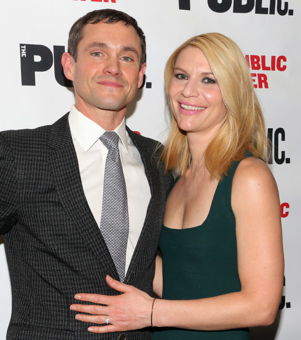 Dry Powder star Claire Danes takes an opening-night photo with her husband, Hugh Dancy.