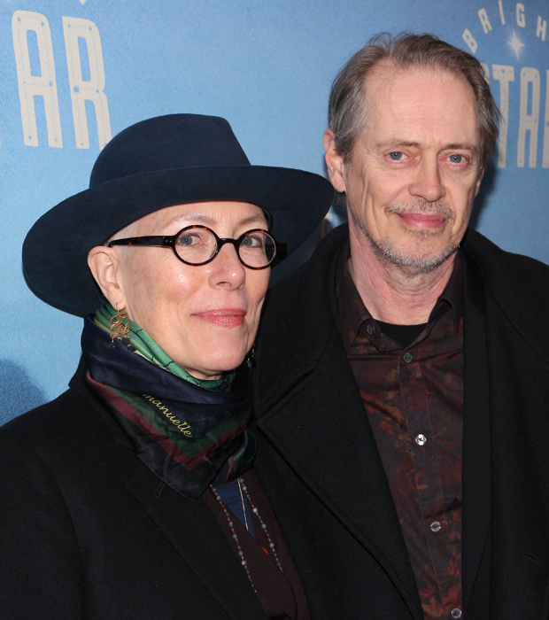 Steve Buscemi and his wife, Jo Andres, head into the Cort Theatre.