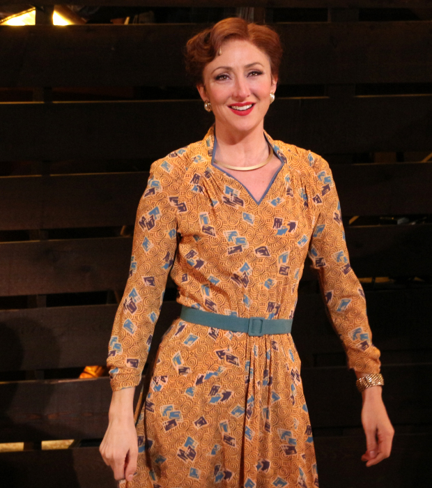 Carmen Cusack takes her opening-night bow in Bright Star.