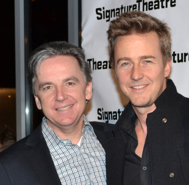 Edward Norton (right) will be on hand to honor James Houghton at the Signature Theatre Annual Gala.