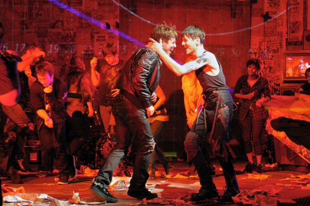 John Gallagher Jr. and Tony Vincent in the original Broadway production of American Idiot at the St. James Theatre.