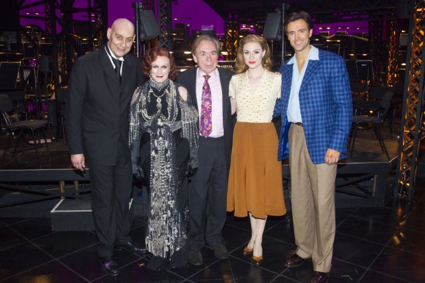 Andrew Lloyd Webber greets his cast backstage.