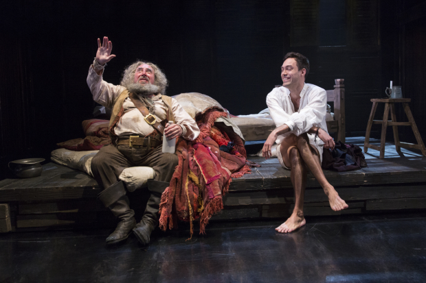 Antony Sher as Falstaff and Alex Hassell as Prince Hal in Gregory Doran&#39;s production of Henry IV for the Royal Shakespeare Company at Brooklyn Academy of Music.