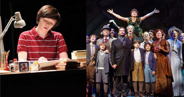 Emily Skeggs as Medium Alison in Fun Home and the cast of Finding Neverland.