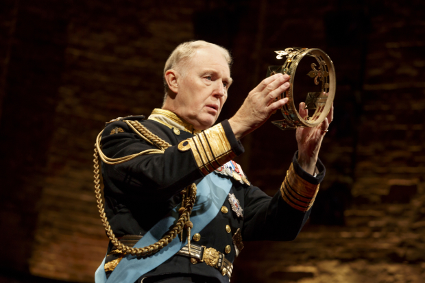 Tim Pigott Smith in the Broadway production of King Charles III, making its Chicago premiere at Chicago Shakespeare Theater.
