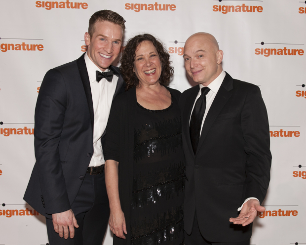 Claybourne Elder, Karen Ziemba, and Michael Cerveris celebrate at the 2016 Stephen Sondheim Award Gala.