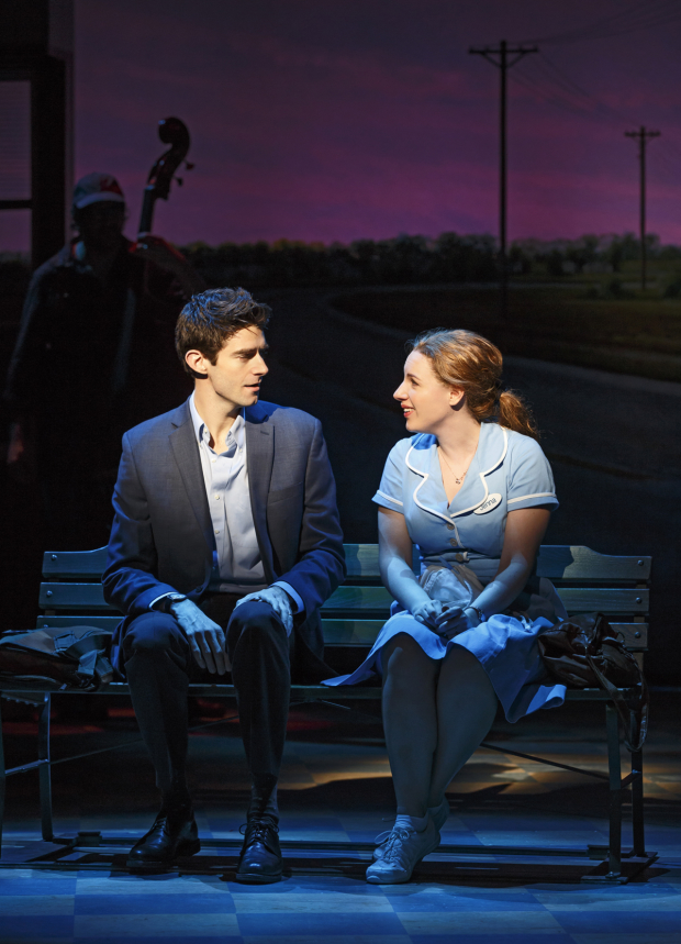 Drew Gehling takes on the role of Dr. Pomatter opposite Jessie Mueller as Jenna.