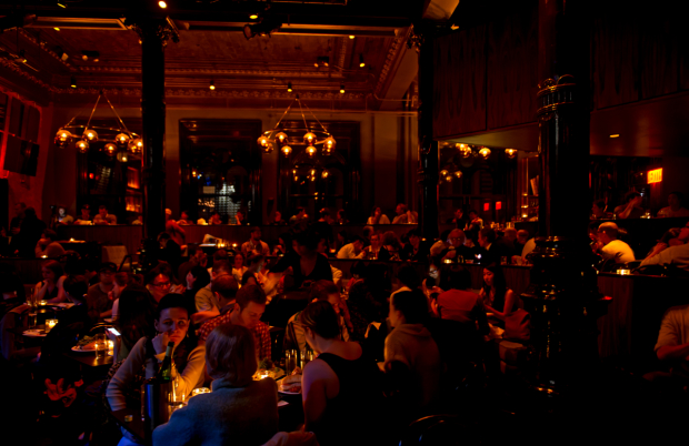 Patrons flock to Joe&#39;s Pub for two to three performances every night. 