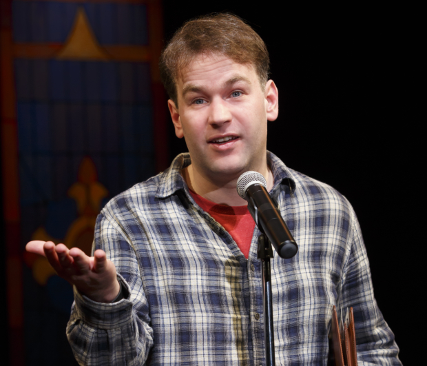 Mike Birbiglia stars in his latest solo show, Thank God for Jokes, under the direction of Seth Barrish at the Lynn Redgrave Theatre.