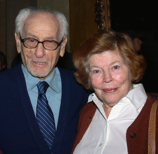 Eli Wallach and Anne Jackson pose for a photo in 2008.