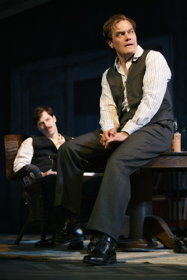John Gallagher Jr. as Edmund and Michael Shannon as Jim Tyrone Jr. in Long Day&#39;s Journey Into Night.