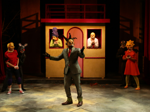 The cast of Mr. Burns, a Post-Electric Play, directed by A. Nora Long, at the Lyric Stage Company.