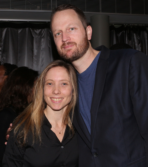 Jenny Schwartz and Todd Almond celebrate their nominations for the musical Iowa.