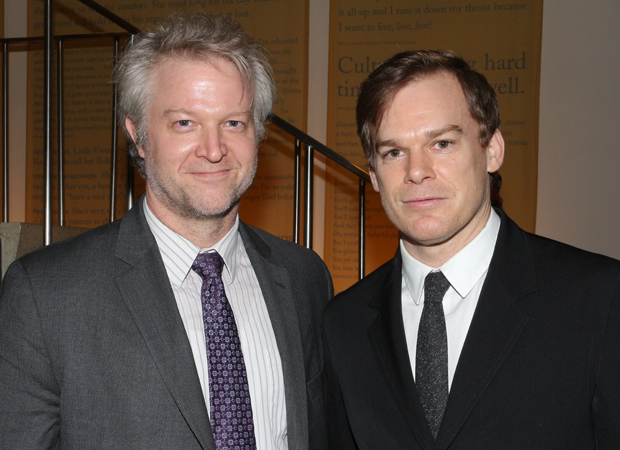Nominees C.J. Wilson (Hold On to Me Darling) and Michael C. Hall (Lazarus) pose for a photo together. 