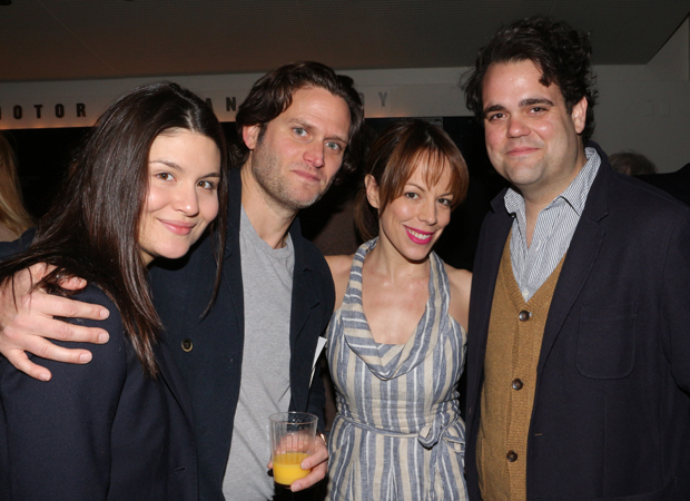 Hamilton&#39;s Phillipa Soo joins The Robber Bridegroom nominees Steven Pasquale, Leslie Kritzer, and Greg Hildreth for a family photo.