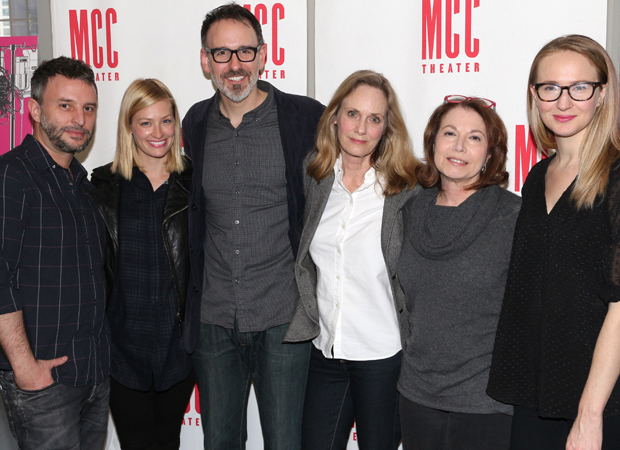 Trip Cullman, Beth Behrs, Erik Lochtefeld, Lisa Emery, Jacqueline Sydney, and Halley Feiffer are the cast and creative team of A Funny Thing...