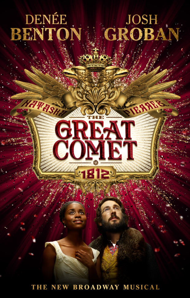 Denée Benton and Josh Groban as Natasha and Pierre in the official poster for Broadway&#39;s Natasha, Pierre &amp; the Great Comet of 1812.