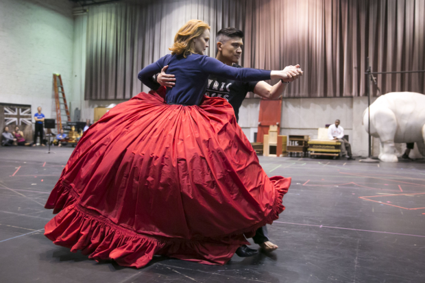 Kate Baldwin and Paulo Montalban rehearse for Lyric Opera of Chicacgo&#39;s The King and I. 