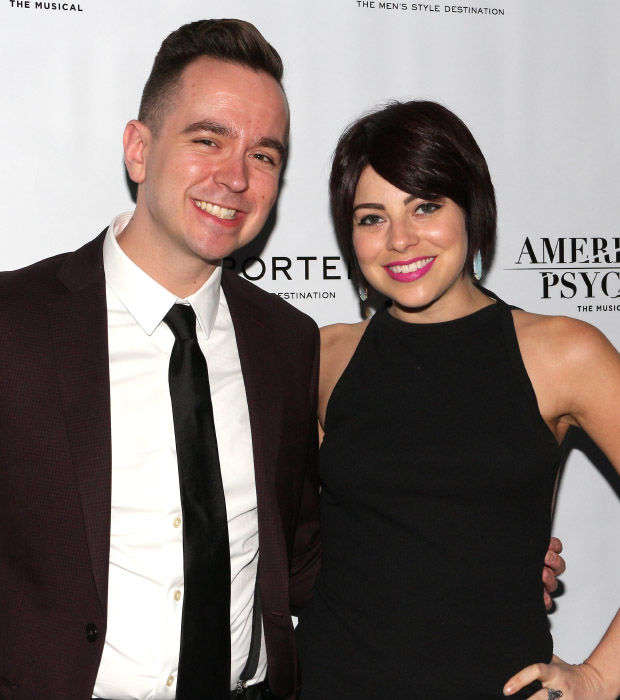 American Psycho Music Assistant Benjamin Rauhala shares a photo with Broadway favorite Krysta Rodriguez.
