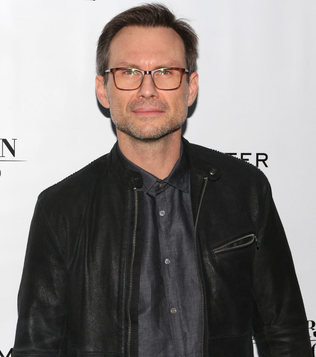 Mr. Robot star Christian Slater arrives to see American Psycho.