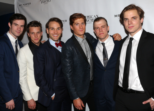 The men of American Psycho are thrilled to celebrate their opening night.