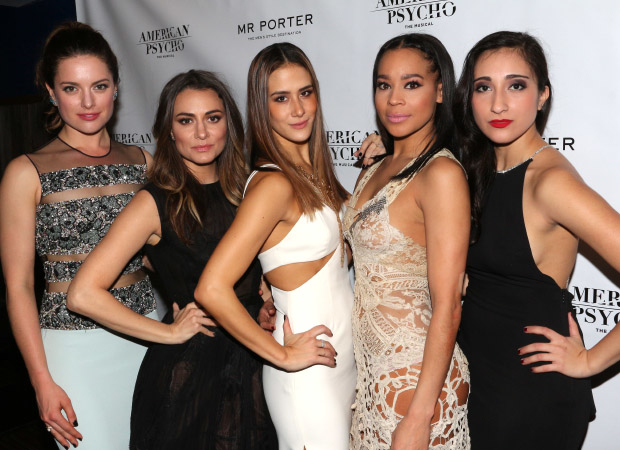 The ladies of American Psycho walk the red carpet at the opening-night afterparty.