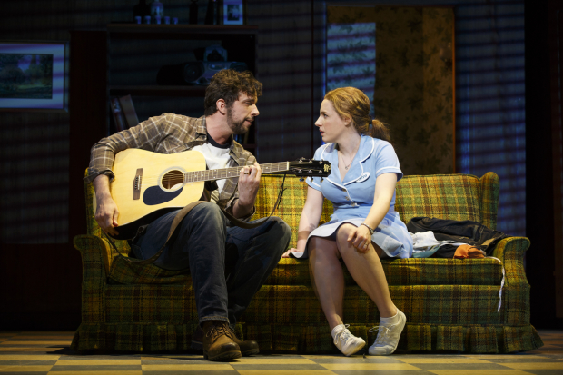 Nick Cordero plays Earl and Jessie Mueller plays Jenna in Waitress.