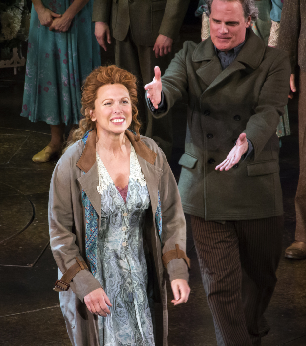 As Michael Park looks on, Carolee Carmello takes her bow.
