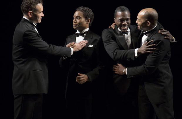 Shuffle Along Brian Stokes Mitchell, Billy Porter, Joshua Henry, and Brandon Victor Dixon, featuring music and lyrics by Noble Sissle and Eubie Blake, book by F.E. Miller and Aubrey Lyles.