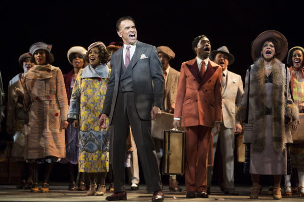 Brian Stokes Mitchell with the cast of Broadway&#39;s Shuffle Along, directed by George C. Wolfe.