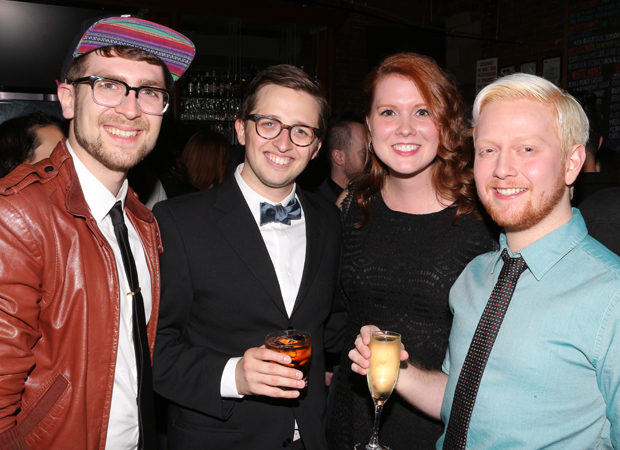 Dear Evan Hansen cast member Will Roland (second from left) shares a photo with pals Charlie Rosen, Steph Wessels, and Max Friedman.