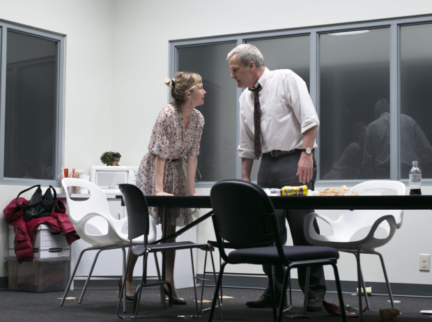 Michelle Williams and Jeff Daniels face off in Blackbird at the Belasco Theatre.