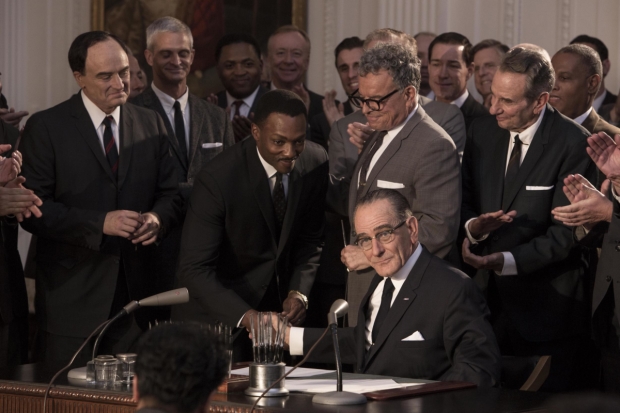 Anthony Mackie as Dr. Martin Luther King Jr. and Bryan Cranston as President Lyndon B. Johnson in the film version of Robert Schenkkan&#39;s All the Way.