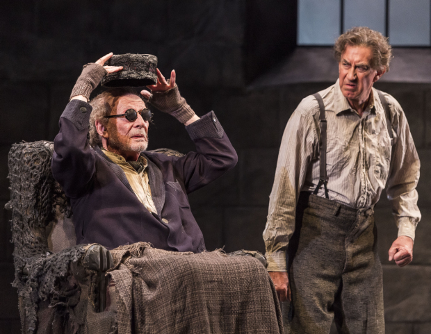 Alan Mandell and Barry McGovern in Endgame, directed by Mandell, at Center Theatre Group/Kirk Douglas Theatre.