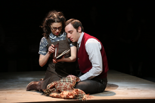 Adina Verson and Max Gordon Moore in a scene from Indecent at the Vineyard Theatre.