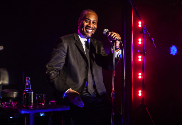 Joe Morton as Dick Gregory in John Gould Rubin&#39;s production of Gretchen Law&#39;s Turn Me Loose at the Westside Theatre.