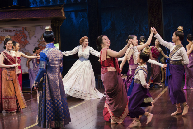 Marin Mazzie (center) leads a dance from Broadway&#39;s The King and I.