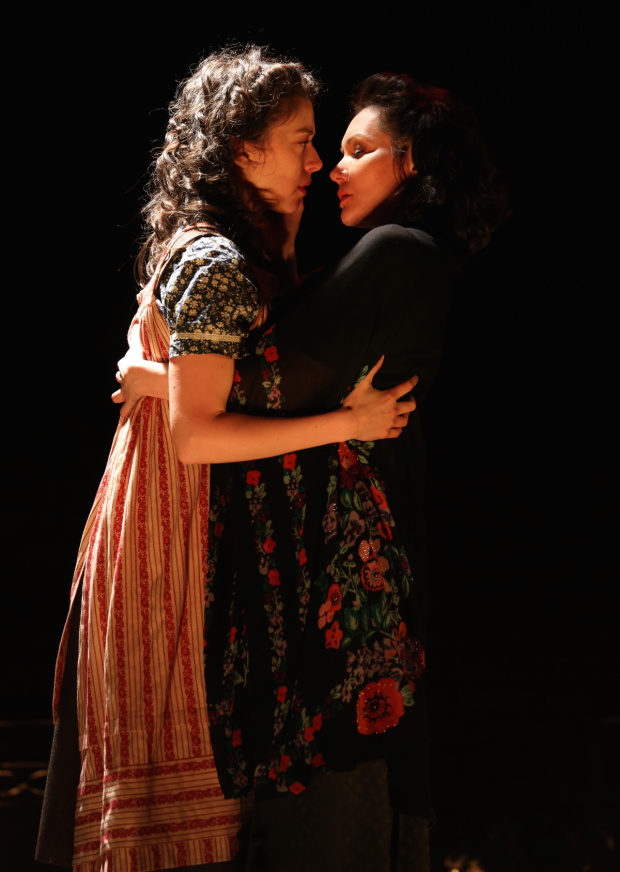 Adina Verson and Katrina Lenk star in Indecent at the Vineyard Theatre.