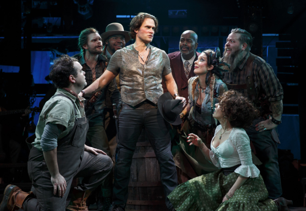 Steven Pasquale and the cast of The Robber Bridegroom take the stage at the Laura Pels Theatre.