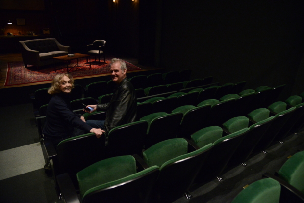 Irish Repertory Theatre founders Charlotte Moore and Ciarán O&#39;Reilly sit in the company&#39;s newly renovated space on West 22nd Street.