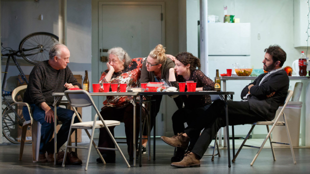 Reed Birney, Jayne Houdyshell, Cassie Beck, Sarah Steele, and Arian Moayed in Stephen  Karam&#39;s The Humans.