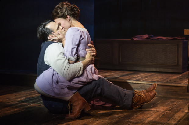 Matt Bogart and Whitney Bashor share the stage in Himself and Nora at the Minetta Lane Theatre.