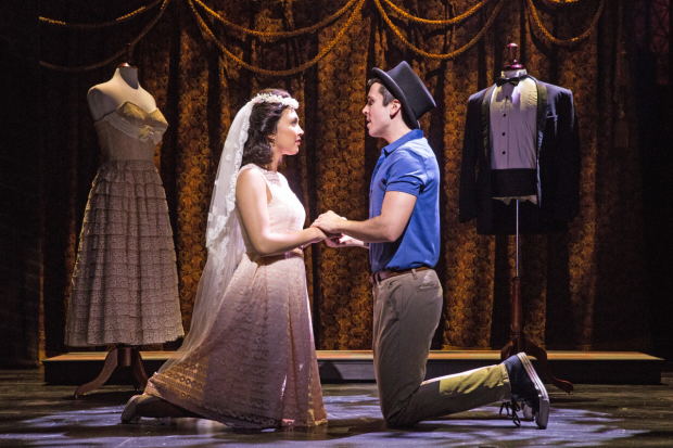 Belinda Allyn and Matt Doyle as Maria and Tony in Paper Mill Playhouse&#39;s production of West Side Story. 