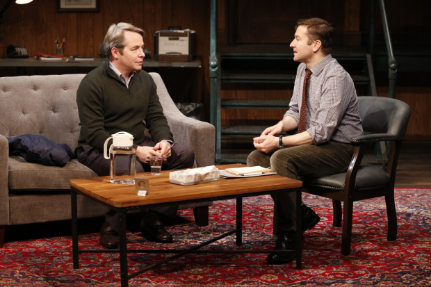 Matthew Broderick and Billy Carter star in Conor McPherson&#39;s Shining City, directed by Ciarán O&#39;Reilly, at Irish Repertory Theatre.