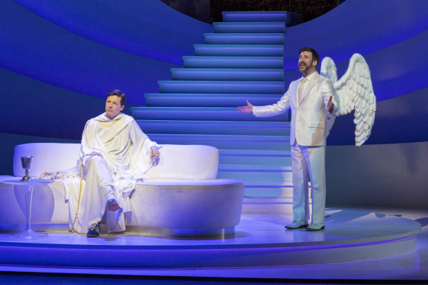 David Josefsberg joins Sean Hayes onstage in An Act of God.