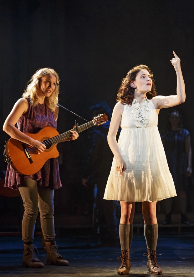 Katie Boeck and Sandra Mae Frank in Michael Arden&#39;s revival of Spring Awakening.