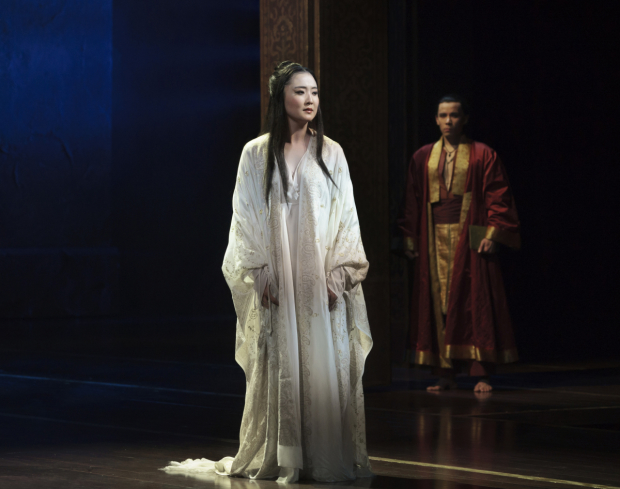 Ashley Park as Tuptim with Conrad Ricamora as Lun Tha in The King and I.