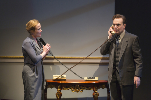 Tony winners Jennifer Ehle and Jefferson Mays star in Oslo at the Mitzi E. Newhouse Theater.